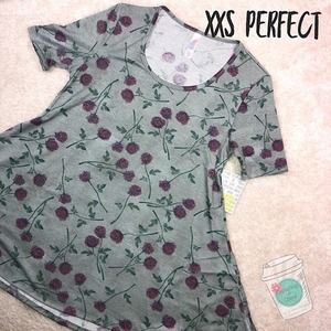 Valentine Roses LuLaRoe Perfect Tee, XXS, NWT